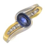 An 18ct gold sapphire and diamond ring.