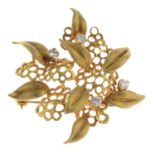 A diamond brooch.