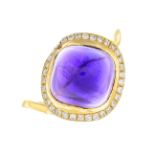 LINKS OF LONDON - an 18ct gold amethyst and diamond ring.