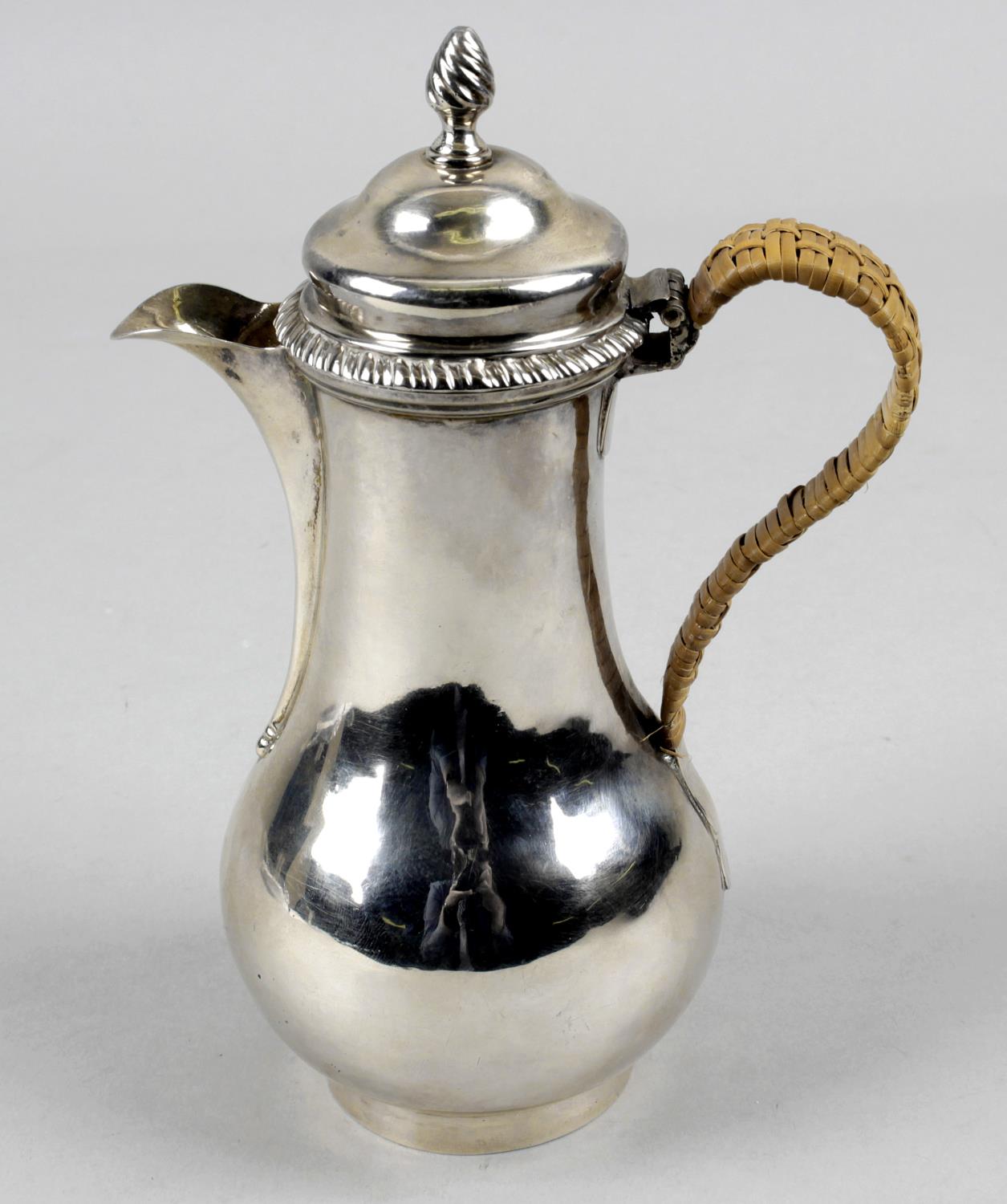 An early George III silver chocolate or hot water pot,