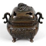 A 19th century Oriental bronze Koro and cover,