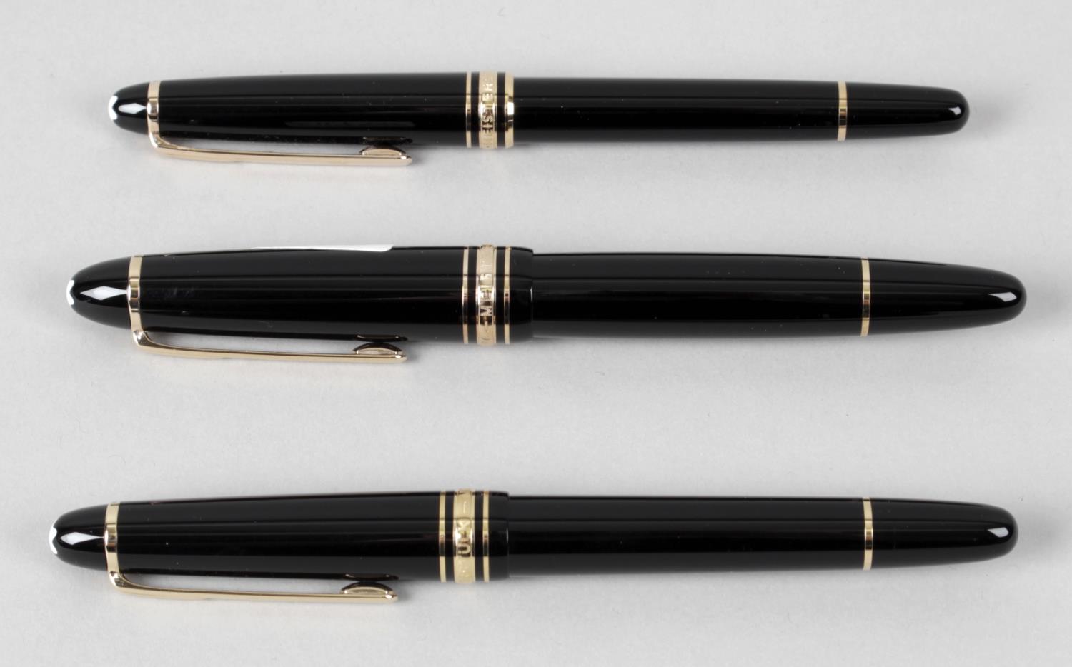 Three Montblanc Meisterstuck pens,