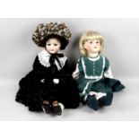 A selection of assorted bisque headed dolls,