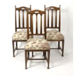 A set of six early 20th century oak dining room chairs,