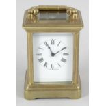 A small French brass cased carriage clock,