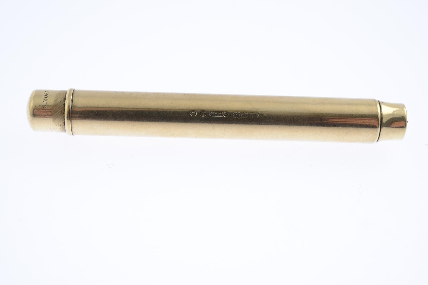 A 9ct gold Sampson Mordan & Co propelling pencil, - Image 2 of 2