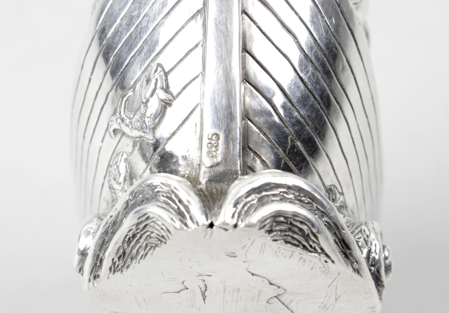 A silver mounted bell shape inkwell, - Image 3 of 3