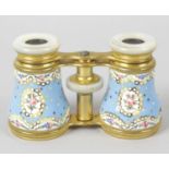 A pair of 19th century gilt metal and mother of pearl opera glasses,