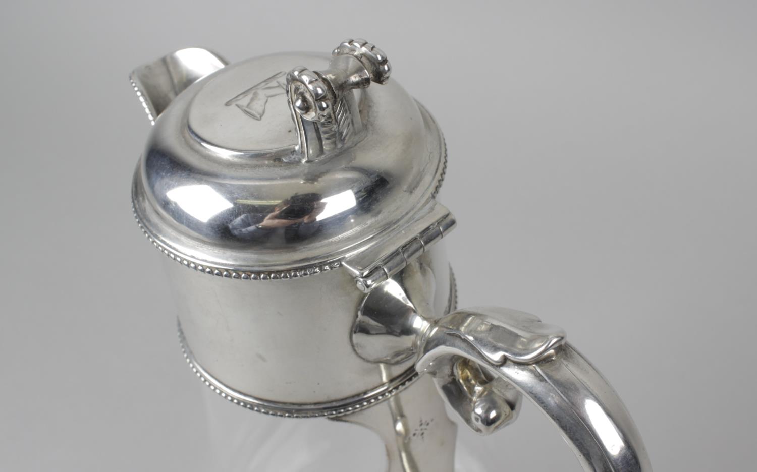 A Victorian silver mounted glass claret jug, - Image 2 of 3