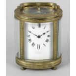 An early 20th century French gilt metal cased carriage clock,