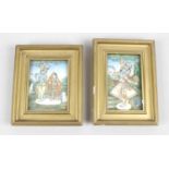 Two 19th century Hindu School painted miniatures upon ivory,