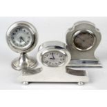 Five silver cased dressing table clocks,