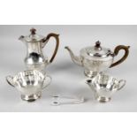 A 1930's silver four piece tea service,