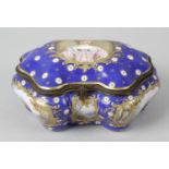A 19th century Continental porcelain box and cover,