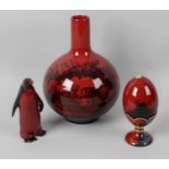 A Royal Doulton Flambé bottle shaped vase,