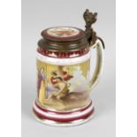 A late 19th century Vienna porcelain stein,