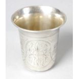 A late 19th century Russian silver beaker,