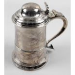 A George III plain silver tankard,