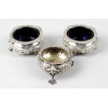 A pair of George III silver open salts,