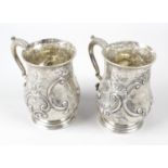 Two mid-Victorian silver mugs,