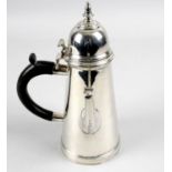 An Edwardian Britannia silver cafe-au-lait pot,