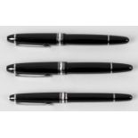 Three Montblanc Meisterstuck ballpoint pens,