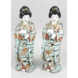 Two early 20th century Japanese pottery figures,