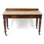 A Victorian mahogany twin drawer side table,