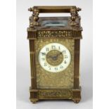 An early 20th century gilt metal cased carriage clock,