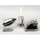 A Dunhill novelty table lighter modelled as a bell with ivorine handle,