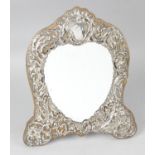 An Edwardian silver mounted easel back mirror,