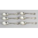 Six early Victorian silver spoons,