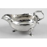 An early George III Newcastle silver sauce boat,