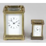 A brass cased carriage clock,