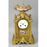 A 19th century gilt bronze cased mantel clock,