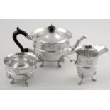 An early twentieth century silver matched three piece tea service,