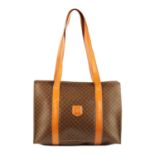 CÉLINE - a Macadam coated canvas handbag.