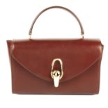 ARMANI - a brown leather handbag.