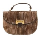 ASPINAL OF LONDON - a Snakeskin Letterbox saddle handbag.