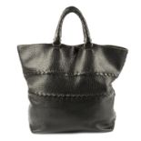 BOTTEGA VENETA - a black leather tote.