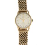 VERTEX - a 9ct gold bracelet watch.