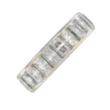 An 18ct gold synthetic moissanite full eternity ring.