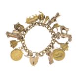 A 9ct gold charm bracelet.