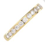 An 18ct gold diamond half eternity ring.