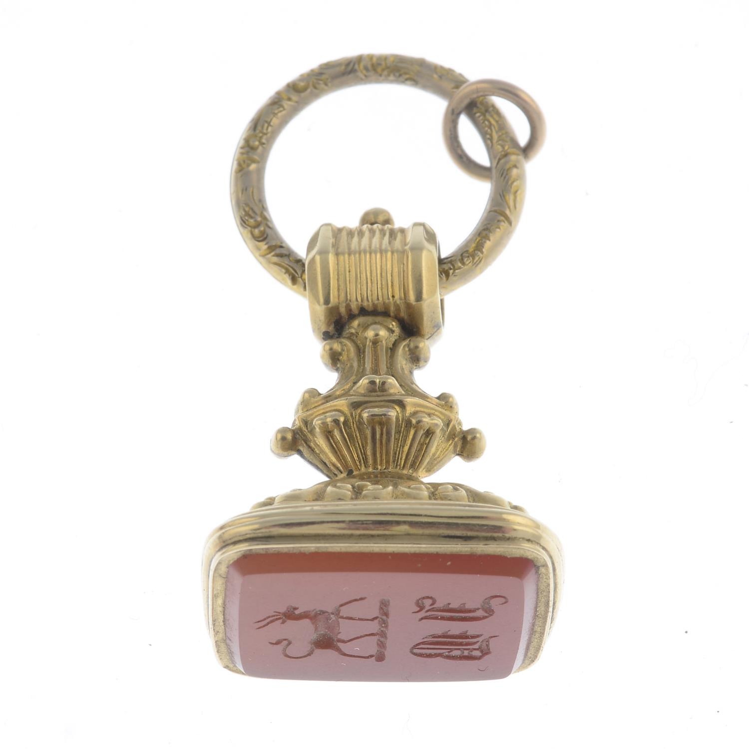 A carnelian fob. - Image 2 of 3