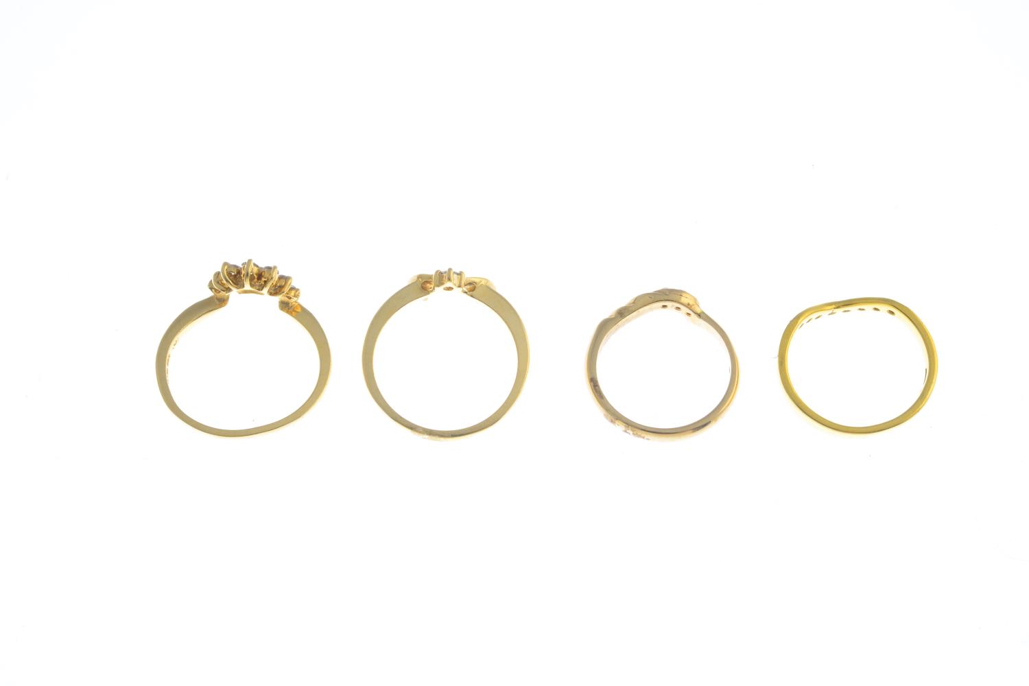 Four diamond rings. - Image 2 of 3