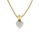 An 18ct gold diamond pendant.