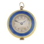 An early 20th century 18ct gold enamel pocket watch.