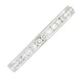 A platinum diamond full eternity ring.