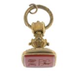 A carnelian fob.